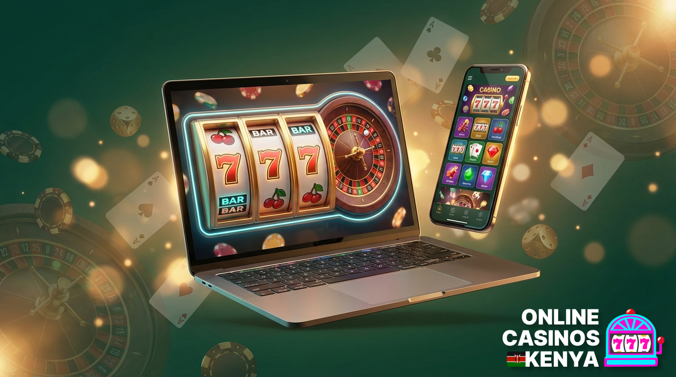 Online casinos in Kenya offering thousands of casino games, slots, table games, and 24/7 live games with bonuses